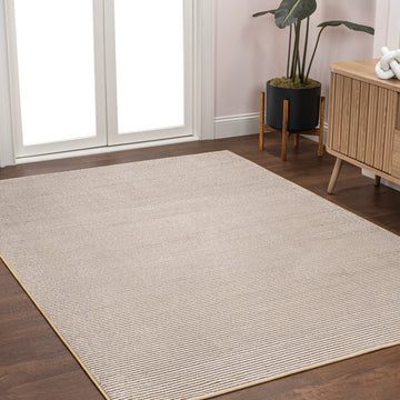 Cole Modern Minimalist Pinstripe High-low Area Rug